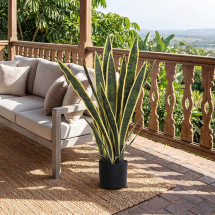 Artificial Snake Plant, 77 cm Tall, Potted for Living Room