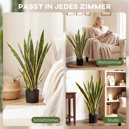 Artificial Snake Plant, 77 cm Tall, Potted for Living Room