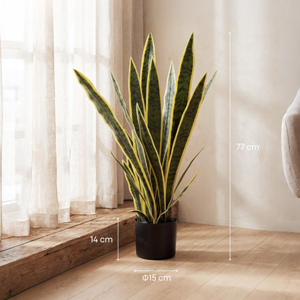 Artificial Snake Plant, 77 cm Tall, Potted for Living Room