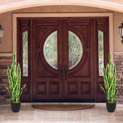 Artificial Snake Plant with Sturdy Pot Faux Agave Artificial Plant for Home & Office 90 cm Yellow