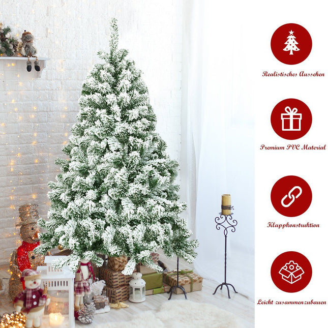 Artificial Snow-Covered Christmas Tree, 135 cm, PVC Needles
