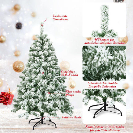 Artificial Snow-Covered Christmas Tree, 135 cm, PVC Needles