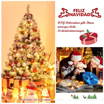 Artificial Snow-Covered Christmas Tree, 135 cm, PVC Needles