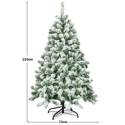 Artificial Snow-Covered Christmas Tree, 135 cm, PVC Needles