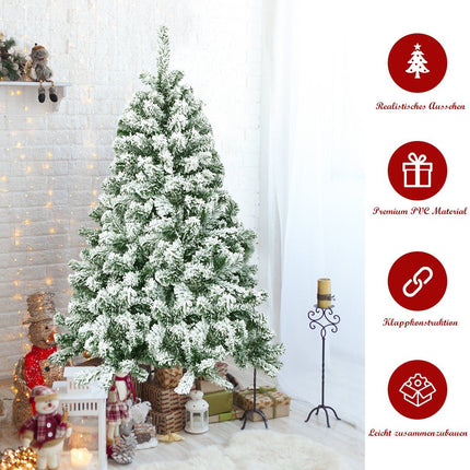 Artificial Snow-Covered Christmas Tree, 180 cm, PVC Needles