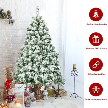 Artificial Snow-Covered Christmas Tree, 180 cm, PVC Needles