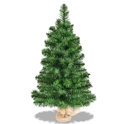 Artificial Tabletop Christmas Tree, 3 Ft, Burlap Base, Unlit