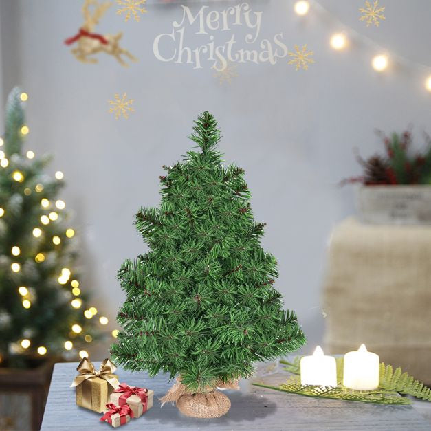 Artificial Tabletop Christmas Tree, 3 Ft, Burlap Base, Unlit