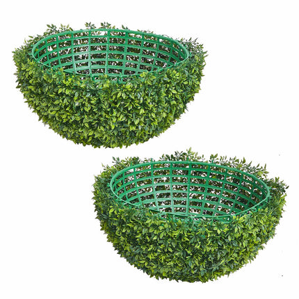 Artificial Topiary Ball, 23-Inch Faux Boxwood, Green