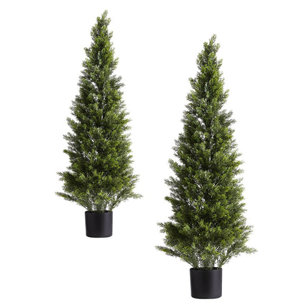 Artificial Topiary Cedar Trees, Set of 2, 48-Inch
