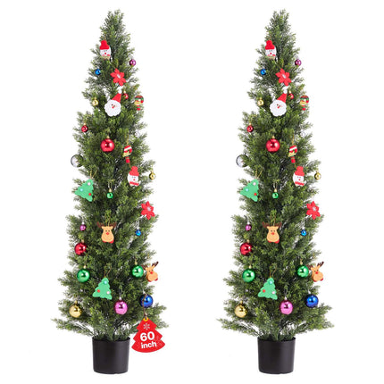 Artificial Topiary Cedar Trees Set of 2, 60 Inch