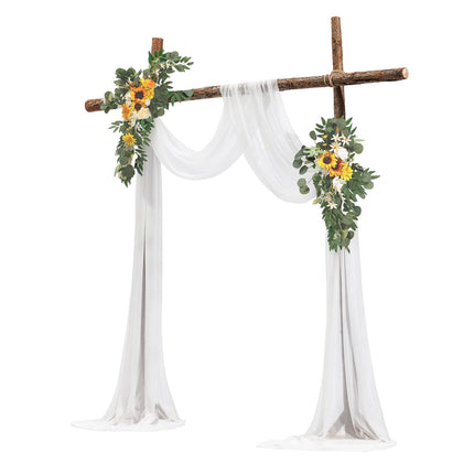 Artificial Wedding Arch Flowers With 21 Ft Drape, 3-Piece