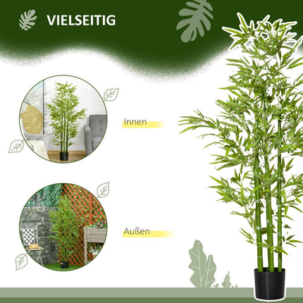 Artificial Bamboo Plant, 924 Leaves, 150 cm, Indoor/Outdoor