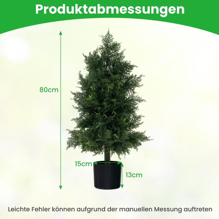 Artificial cedar topiary tree with pot & sun-resistant leaves pine tree