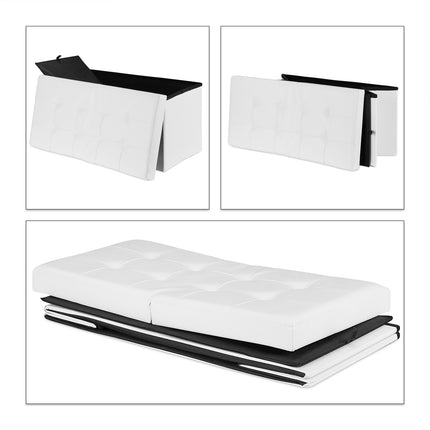 Artificial leather bench with folding lid