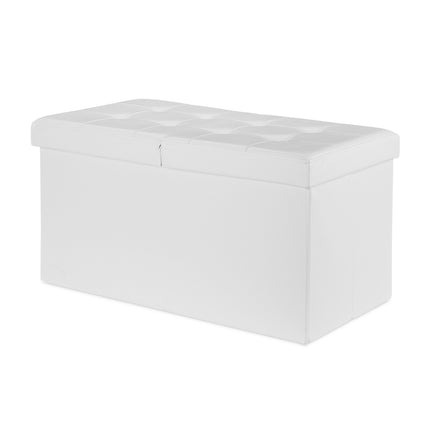 Artificial leather bench with folding lid