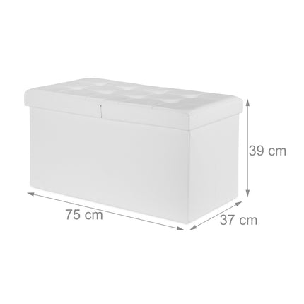 Artificial leather bench with folding lid