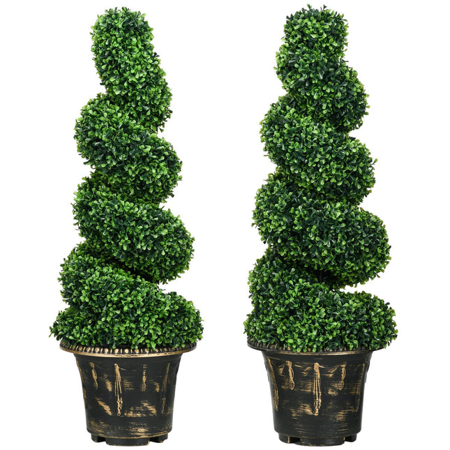Artificial boxwood plant set, UV resistant, 90 cm