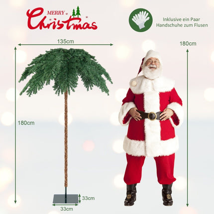 Artificial tropical Christmas palm with 250 warm white LED lights & 813 branch tips 180 cm