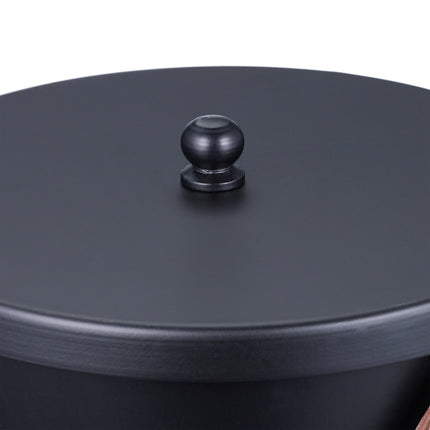 Ash Bucket with Lid – Steel, Leather Handle, Fireplace Use