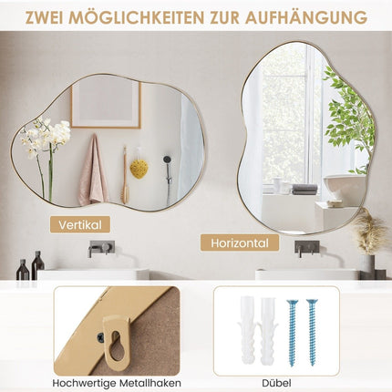Asymmetrical Wall Mirror, 78 x 56.5 cm, HD Reflection