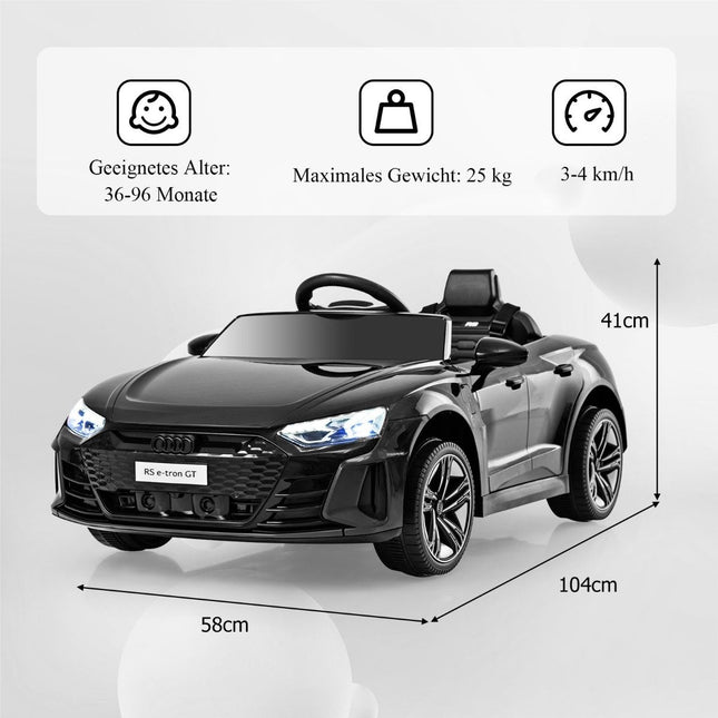 Audi RS children's electric car with 2.4 G remote control with music and headlights black