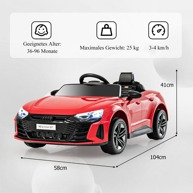 Audi RS children's electric car with 2.4 G remote control with music and headlights red