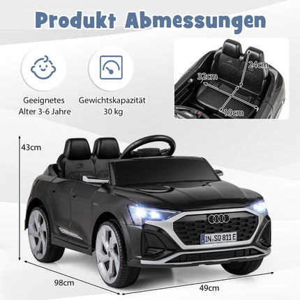 Audi SQ8 Kids Electric Car, 12V, Remote Control, Black