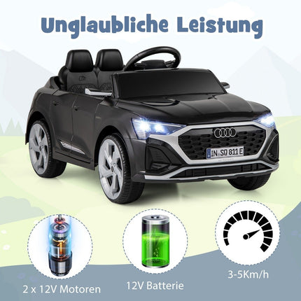 Audi SQ8 Kids Electric Car, 12V, Remote Control, Black