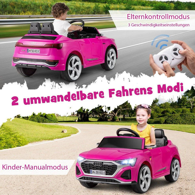 Audi SQ8 Kids Electric Car, 12V, Remote Control, Pink