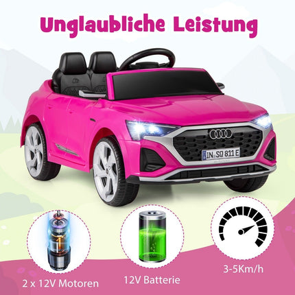 Audi SQ8 Kids Electric Car, 12V, Remote Control, Pink