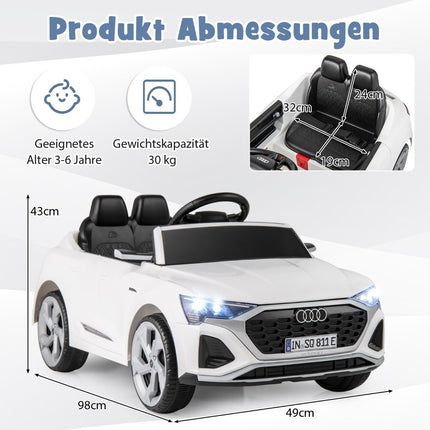 Audi SQ8 Kids Electric Car, 12V, Remote Control, White