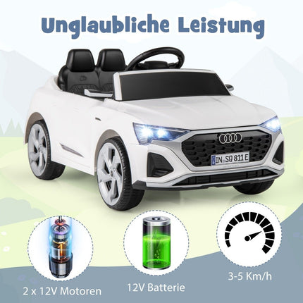 Audi SQ8 Kids Electric Car, 12V, Remote Control, White