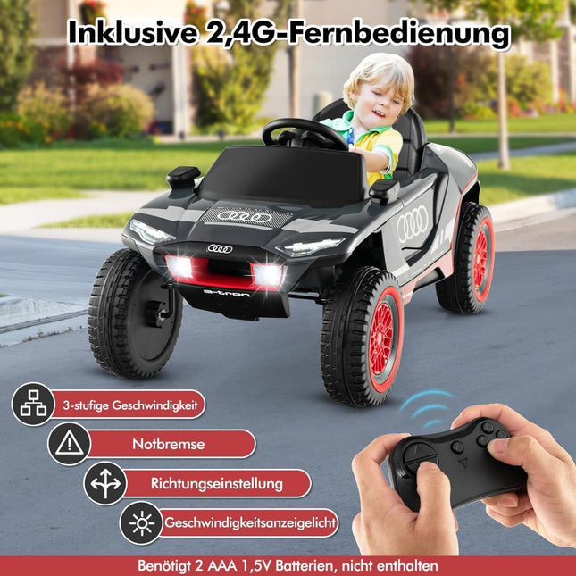 Audi electric car for children 12V electric children's car with remote control & LED lights & 4 suspensions gray