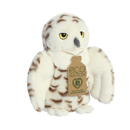 Aurora Eco Nation Plush Snowy Owl, 20 Cm