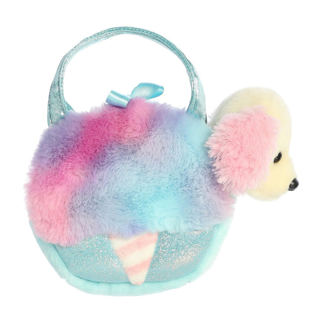 Aurora Fancy Pals Plush Dog In A Cotton Candy Bag, 20 Cm