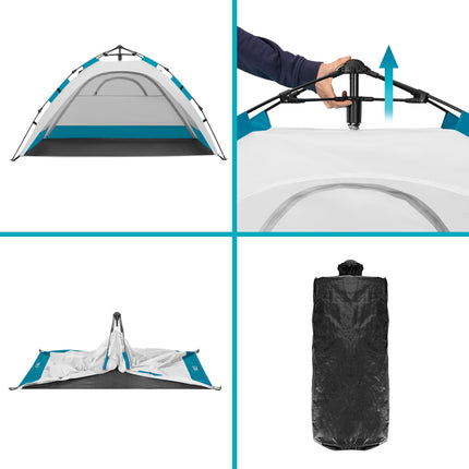 Automatic Beach Tent With UV Protection, 2-Entrance, Gray