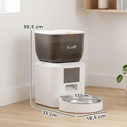 Automatic Cat Feeder, 4L, WiFi App Control, Voice