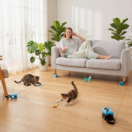 Automatic Cat Toy, Remote Control, Adjustable Speed, Black