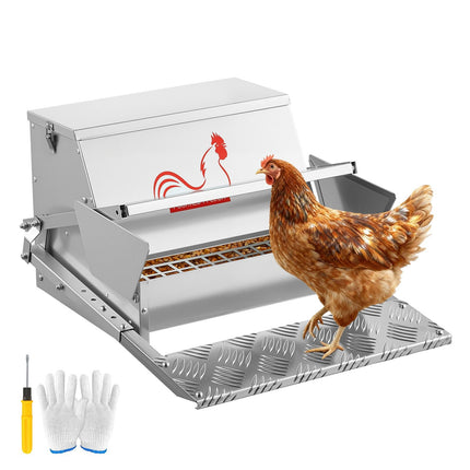 Automatic Chicken Feeder, 25 lb Treadle, Lockable Lid