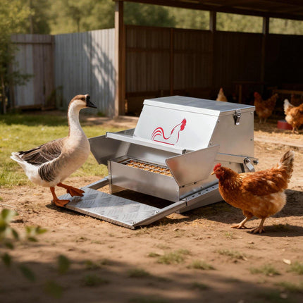 Automatic Chicken Feeder, 25 lb Treadle, Lockable Lid