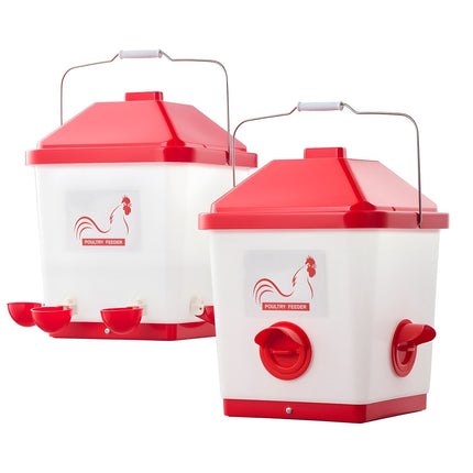 Automatic Chicken Feeder And Waterer Set, 40 lb, 5 Gal