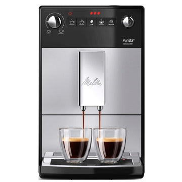Automatic Coffee Machine, Silver, Quiet Grinder, Adjustable Strength