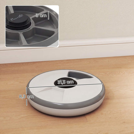 Automatic Pet Feeder with Timer, 6 Meals, LED Display