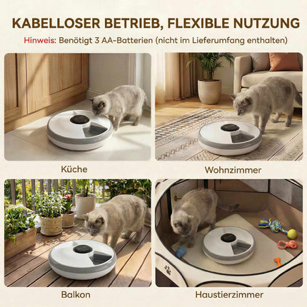 Automatic Pet Feeder with Timer, 6 Meals, LED Display
