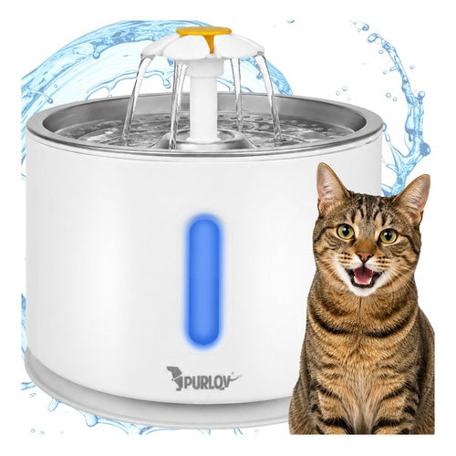 Automatic Pet Water Fountain, 2.4L with LED Filter