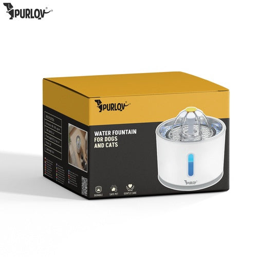 Automatic Pet Water Fountain, 2.4L with LED Filter