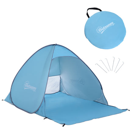 Automatic Pop Up Beach Tent, Quick Installation, Blue, 200x150x119 cm