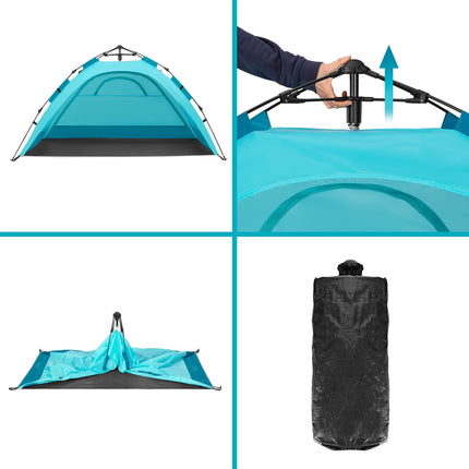 Automatic Pop-Up Beach Tent, UV Protection, 2-Door