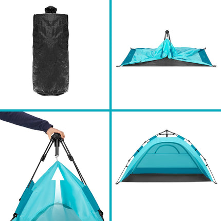 Automatic Pop-Up Beach Tent, UV Protection, 2-Door